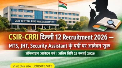 CSIR-CRRI Delhi 12 Recruitment 2026