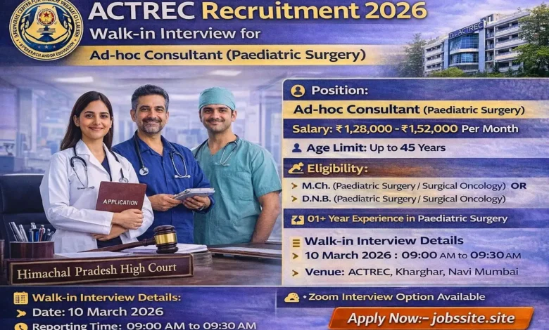 ACTREC Recruitment 2026 Details