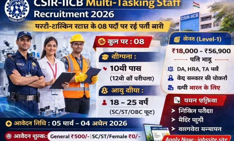 CSIR-IICB MTS Recruitment 2026