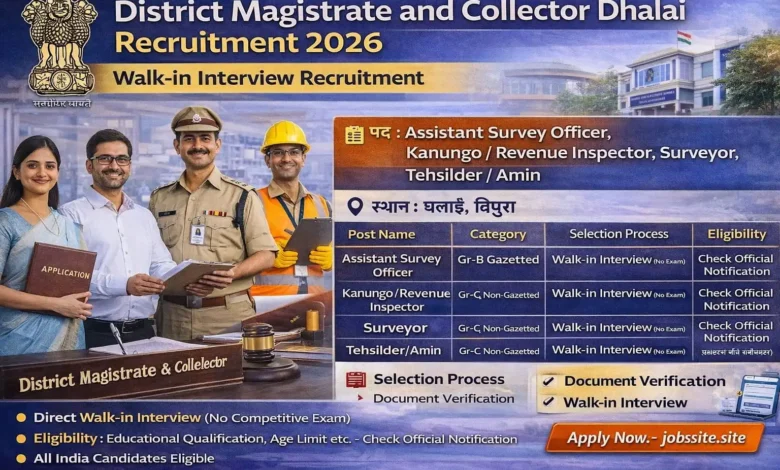 District Magistrate and Collector Dhalai Recruitment 2026