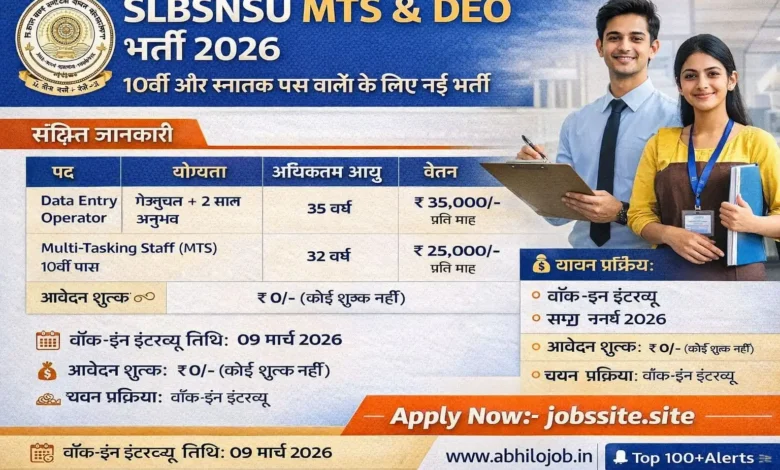 SLBSNSU MTS DEO Recruitment