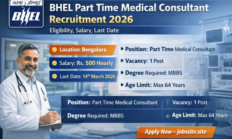 BHEL Part Time Medical Consultant Recruitment 2026