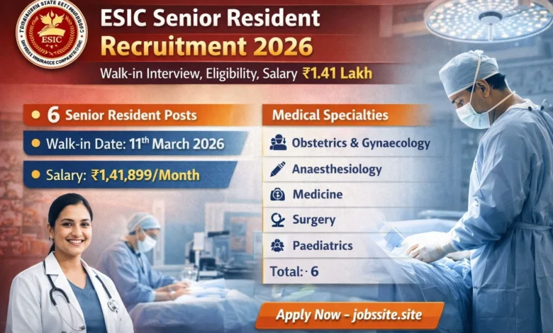 ESIC Senior Resident Recruitment 2026