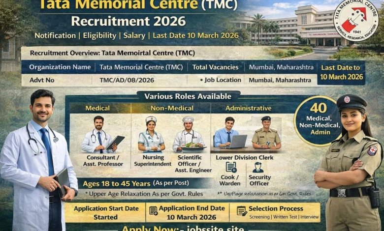 Tata Memorial Centre (TMC) Recruitment 2026