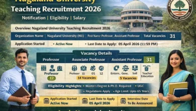 Nagaland University Teaching Recruitment 2026