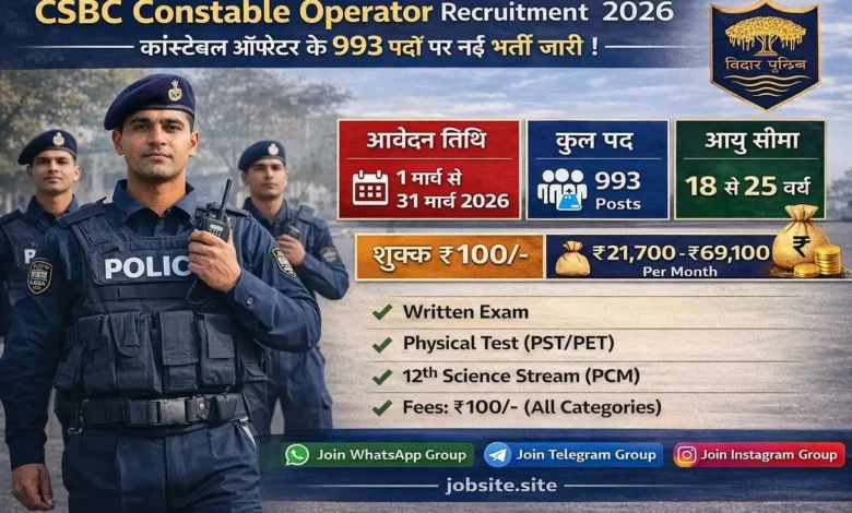 CSBC Constable Operator Recruitment 2026