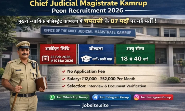 Chief Judicial Magistrate Kamrup Peon Recruitment 2026