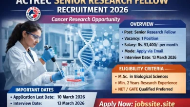 ACTREC Senior Research Fellow Recruitment 2026