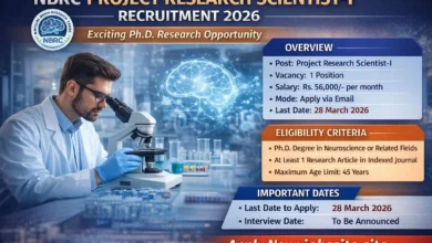 NBRC Project Research Scientist-I Recruitment 2026