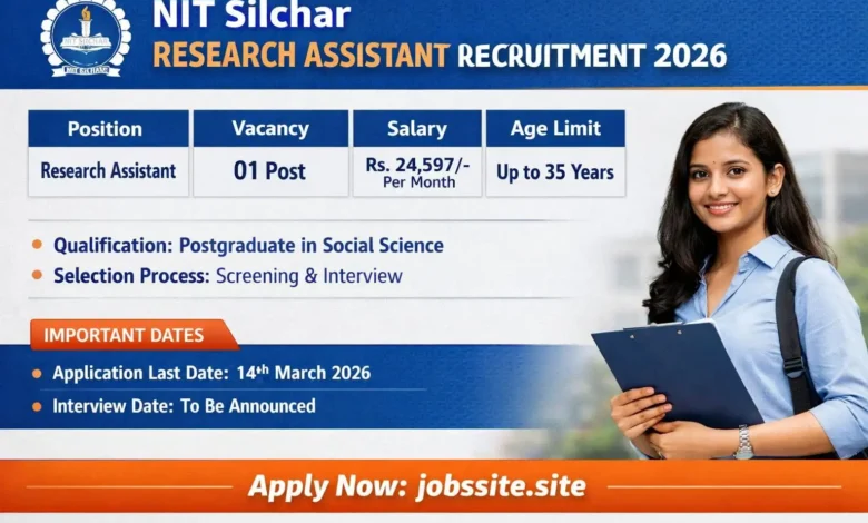 NIT Silchar Research Assistant Recruitment 2026